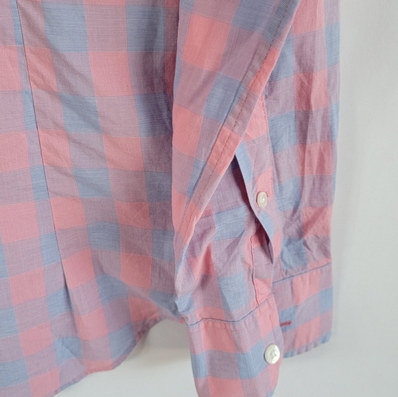 BONOBOS Pink Canyon Gingham lightweight button down shirt ling sleeve - Picture 10 of 11